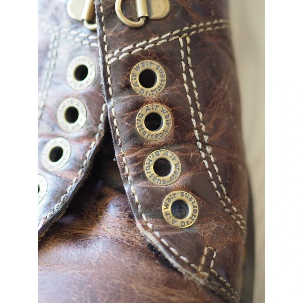 Dr. Martens 10940 Brown Leather Low Top Shoes Grunge Men 10 Good Chunky Sole